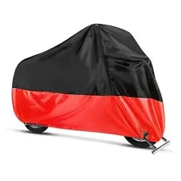 Abdeckplane passend für Kawasaki VN 900 Classic / Custom Craftride XXXL schwarz-rot Kostenfreie Lieferung