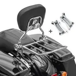 Markenware Sissy Bar + Gepäckträger + Docking-Kit passend für Harley Davidson Electra Glide Ultra Classic 09-13 chrom Craftride