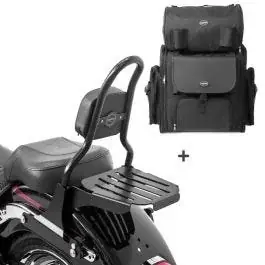 Sissybar CSM + Hecktasche passend für Chopper / Custombikes 07-17 abnehmbar mit Gepäckträger Craftride Schnäppchen