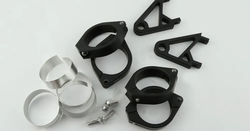 Abverkauf HIGHSIDER pro XS Lampenhalter Schwarz Set, Für 42-43 mm Ø