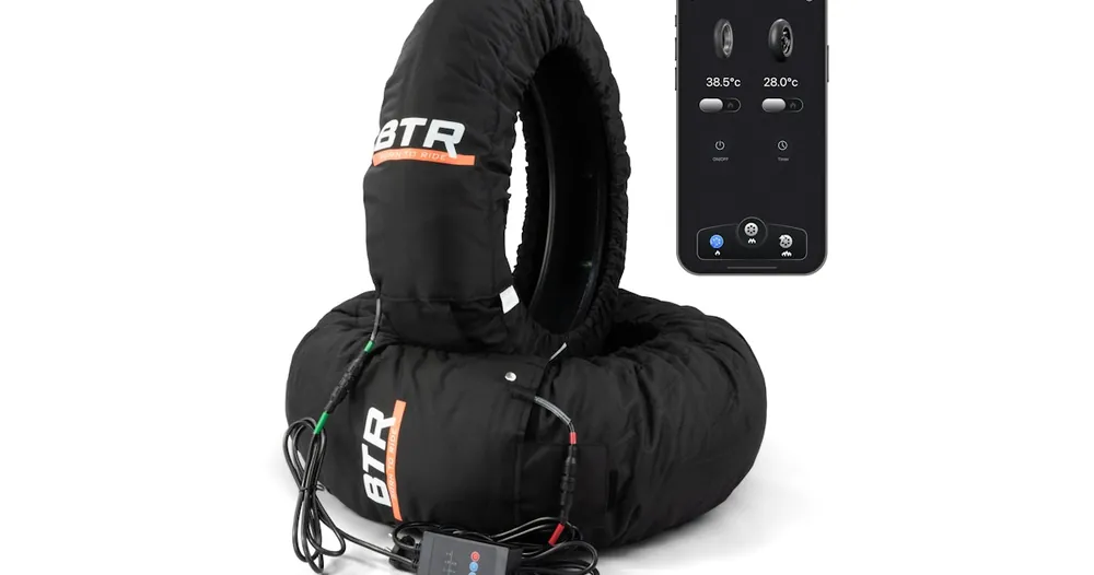 Letzte Chance BTR Motorrad Reifenwärmer - Set mit Bluetooth, 17 Zoll