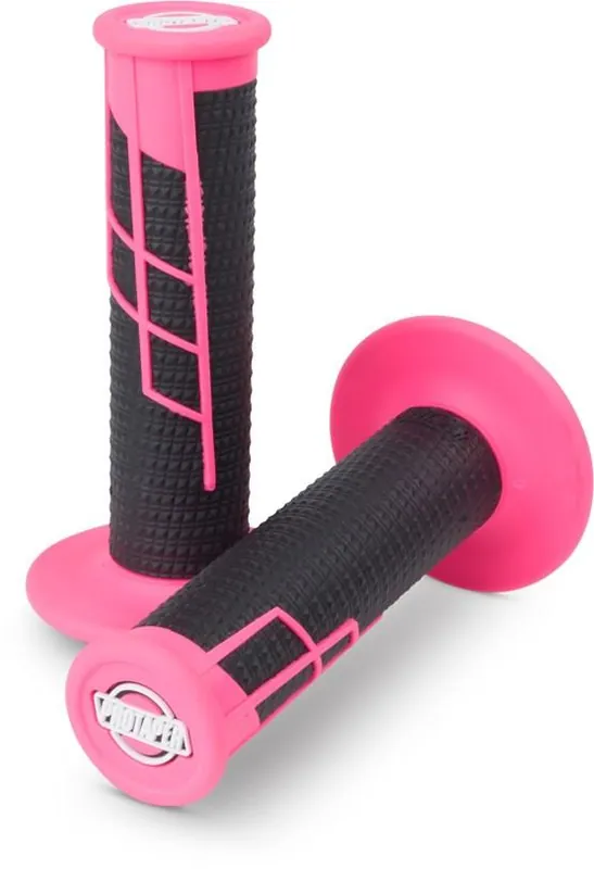 Letzte Chance ProTaper Griffsystem Clamp On - Half Waffle - Neon Pink/Schwarz