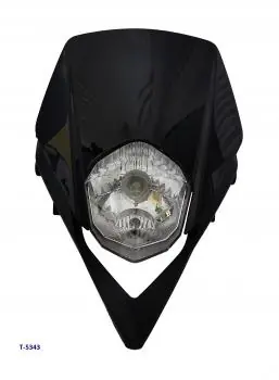 Neue Kollektion Scheinwerfermaske komplett schwarz mit Halterung und Scheinwerfer für Derbi ab 2011