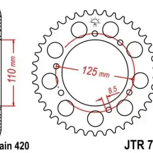 Saisonangebot Ketten Rad JT JTR 799-50 50T, 420