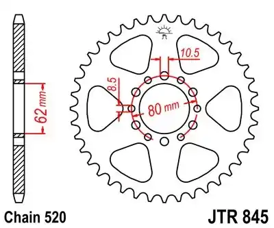 Ketten Rad JT JTR 845-40 40T, 520 Preis Gesenkt