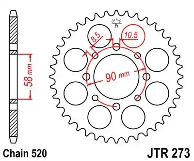 Ketten Rad JT JTR 273-41 41T, 520 Knallerangebot