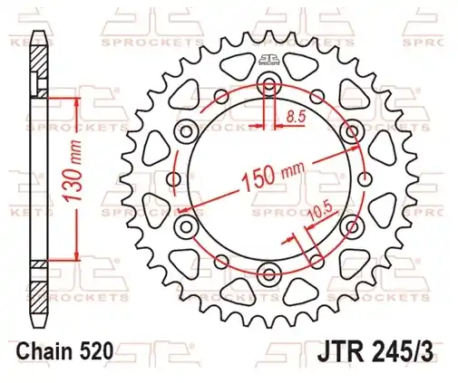 Preisknaller Ketten Rad JT JTR 245/3-42 42T, 520