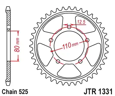 Ketten Rad JT JTR 1331-42ZBK 42T, nt((525) Zink schwarz Neuheit