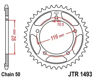 Neu Im Sortiment Ketten Rad JT JTR 1493-41 41T, 530