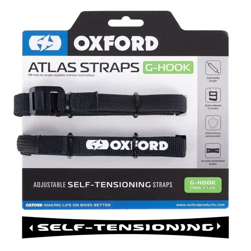 Must-Have Gepäckgurte Oxford Atlas G-Hook 2 Stück schwarz 17 mm x 1,2 m