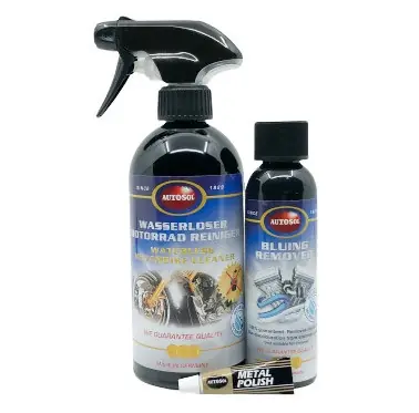 Autosol Motorrad Wasserloser Reiniger und Bläueentferner Kit Zertifiziert