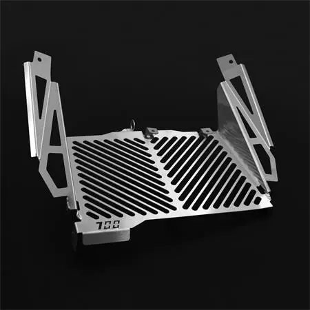 Expressversand ZIEGER Kühlerabdeckung kompatibel mit Yamaha Ténéré 700 World Raid Design Logo silber